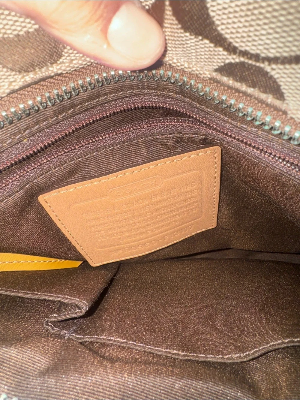 Coach Signature Canvas Tote in Brown with Tan Leather Trim